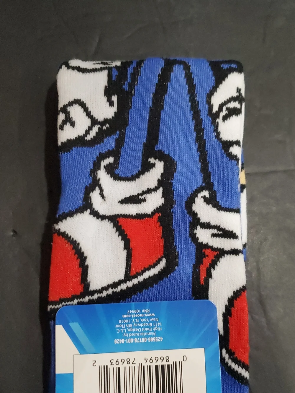 Sonic the Hedgehog blue printed socks brand new 1pair